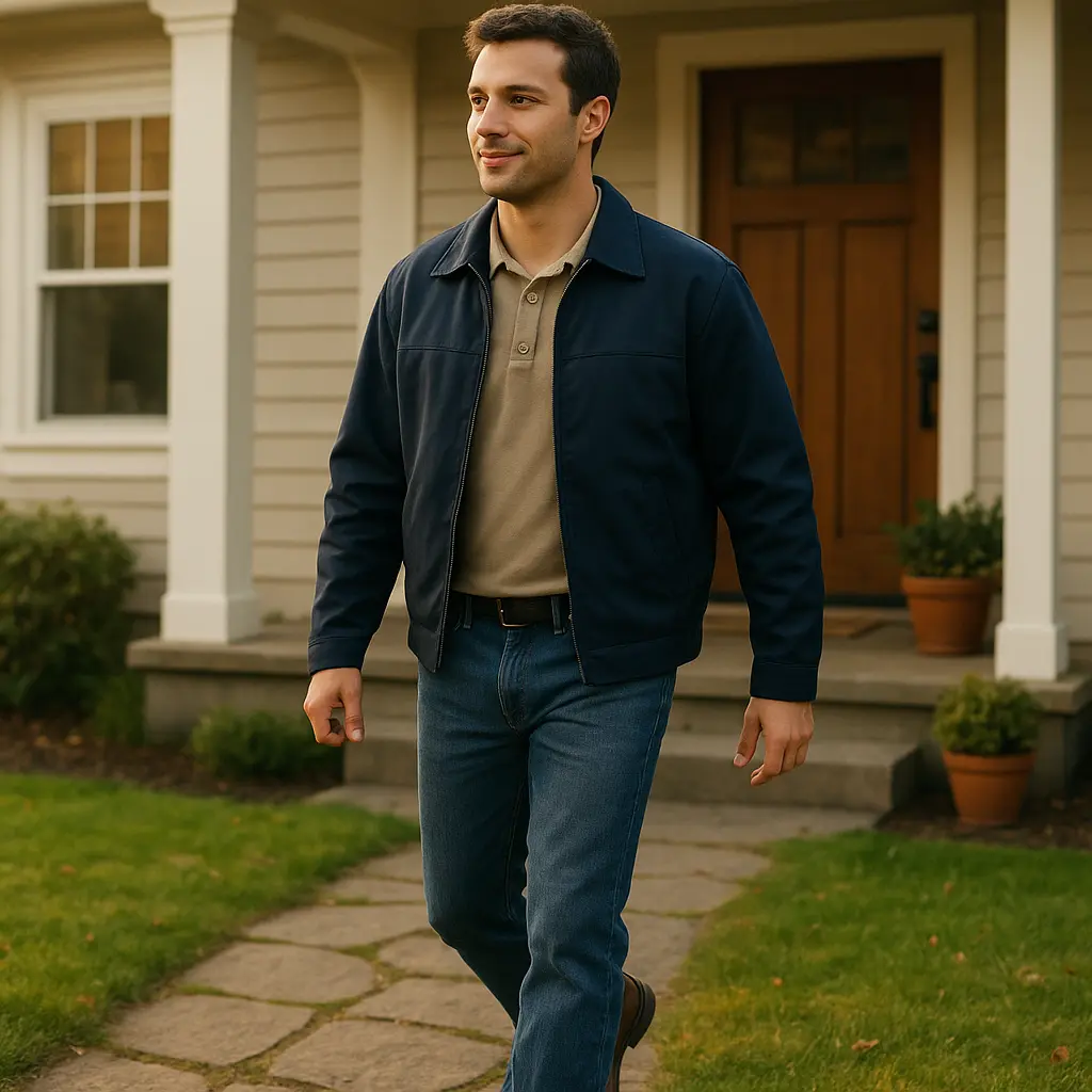 Techniker mit Werkzeugkoffer bei Notfall-Serviceeinsatz